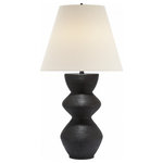 Visual Comfort - Utopia Table Lamp, 1-Light, Aged Iron, Linen Round Shade, 27.75"H - Give your space a luxurious feel with this table lamp. This beautiful table lamp will magnify your home with a perfect mix of fixture and function. This lamp adds a clean, refined look to your living space. Elegant lines, sleek and high-quality contemporary finishes.Visual Comfort has been the premier resource for signature designer lighting. For over 30 years, Visual Comfort has produced lighting with some of the most influential names in design using natural materials of exceptional quality and distinctive, hand-applied, living finishes.