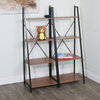 Davee Furniture Ladder Bookcase 8 Storage Shelves (Set of 2), Oak