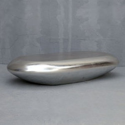 River Stone Center Table Siver 160cm x 75cm x 30cm - Decorative Objects And Figurines