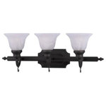 Livex Lighting - Livex Lighting 1283-07 French Regency - Three Light Bath Bar - Shade Included.French Regency Three Bronze White Alabast *UL Approved: YES Energy Star Qualified: n/a ADA Certified: n/a  *Number of Lights: Lamp: 3-*Wattage:100w Medium Base bulb(s) *Bulb Included:No *Bulb Type:Medium Base *Finish Type:Bronze
