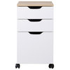 HomCom 24" 3-Drawer Modern Rolling Storage Cabinet Office Supply Printer Cart