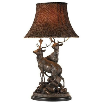 Sculpture Table Lamp MOUNTAIN Lodge Pheasant Feather Design Grand