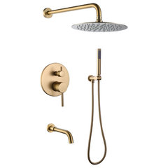 Fontana Arsizio Classic Luxury Gold Brass Bathroom Shower Set