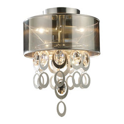 Elk Lighting Parisienne 2-Light Semi Flush in A Silver Leaf - Flush-mount Ceiling Lighting
