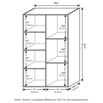 Furinno Luder 7-Cube Reversible Open Shelf, White