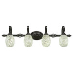 Toltec Lighting - Toltec Lighting 164-DG-5054 Elegant� - Four Light Bath Bar - Elegant? 4 Light Bath Bar Shown In Dark Granite Finish With 7" Natural Fusion Glass.Assembly Required: TRUE Shade Included: TRUEDark Granite Finish with Natural Fusion Glass *Number of Bulbs:4 *Wattage:100W *Bulb Type:Medium Base *Bulb Included:No *UL Approved:Yes