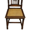 Consigned Antique Dining Chairs Gothic French 1890 Set 6 Carved Oak Cane Rattan