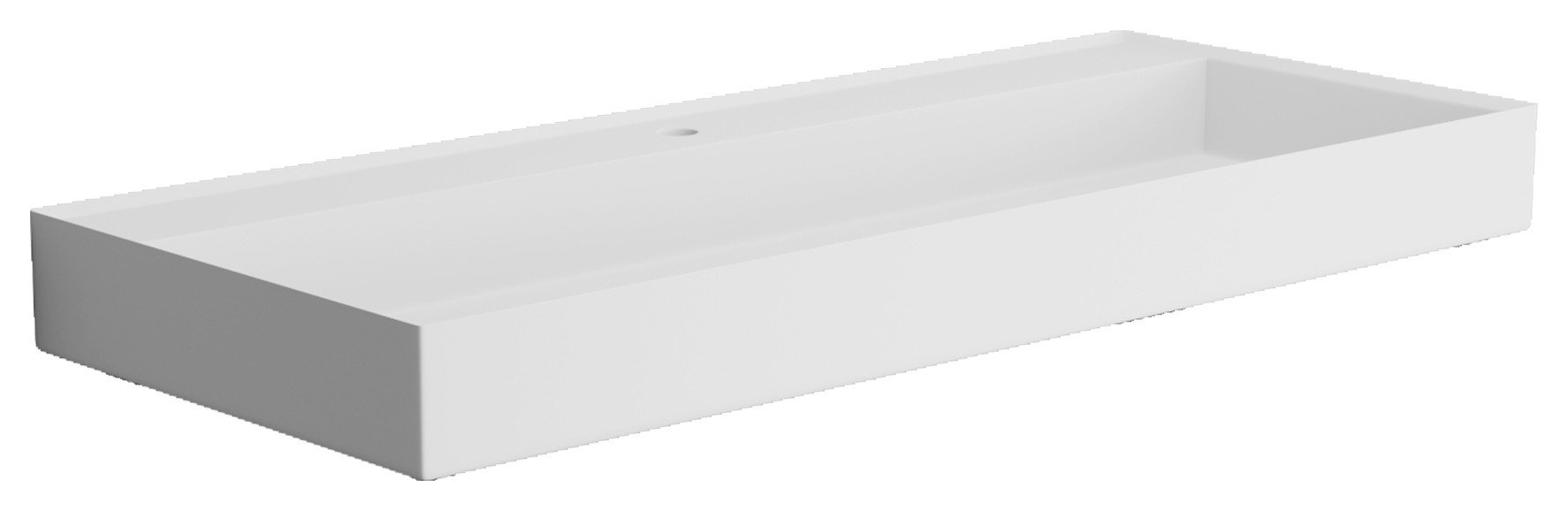 White Solid Surface Rectangular Vessel Bathroom Sink - Contemporary ...