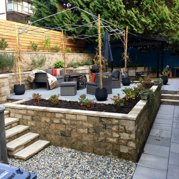 AFTER - Completed back yard overview looking East from the utility area