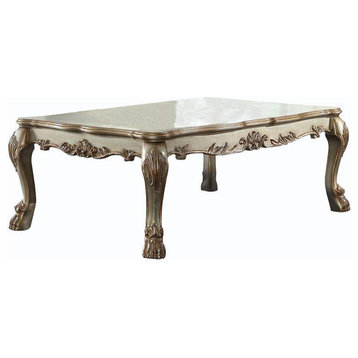 Patina Coffee Table with Claw Legs, Gold