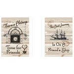 Trendy Decor4U - "Friendship Journey" 2-Piece Vignette by Millwork Engineering, White Frame - Friendship Journey, by the designers at Trendy D cor 4U, a grouping of 2 (10 x 14) kitchen d cor framed prints in matching white frames: Time For Friends and Friendship Journey. The surface of the prints is textured with a fade resistant coating so no glass is necessary. Arrives ready to hang. Made in the USA by skilled American workers.