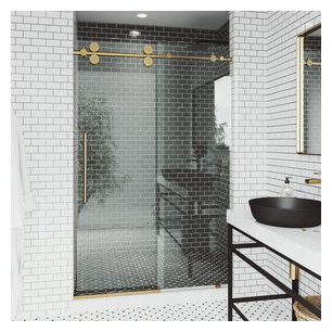 VIGO 60x74  Elan Frameless Sliding Shower Door, Matte Gold