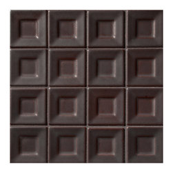 Dimensional Ceramic - Mimaki Mosaic 1-3/8" x 1-3/8" Silver - Patina - Tile