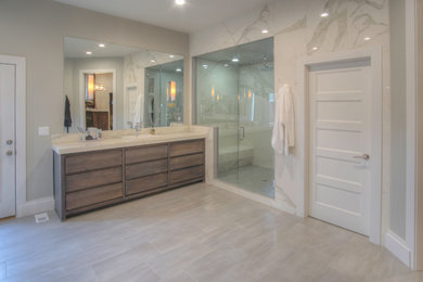 Example of a transitional bathroom design in Other