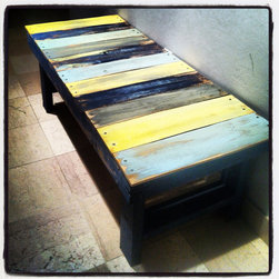 Solid Wood Rustic Sunbeached Weathered Look Indoor/Outdoor Bench - Indoor Benches