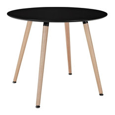 Modern Contemporary Kitchen Wood Circular Dining Table Black