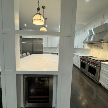 Custom hand made and assembles all wood cabinetry with SubZero,Wolf,Cove applian