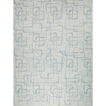 Breeze Hand-tufted New Zealand Wool Light Blue Area Rug, 6'x9'