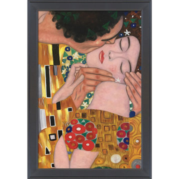 La Pastiche The Kiss, Close-Up with Gallery Black, 28" x 40"