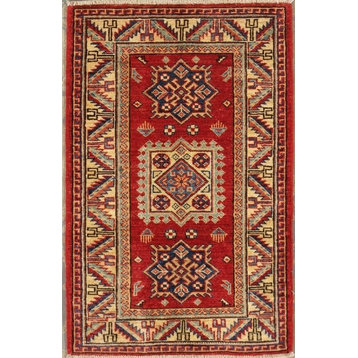 Pasargad Kazak Collection Hand-Knotted Lamb's Wool Area Rug, 2'x2'11"
