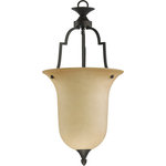Quorum International - Quorum Coventry 13" Pendant Light in Toasted Sienna - This pendant light from Quorum International is a part of the Coventry collection and comes in a toasted sienna finish. Light measures 13" wide x 27" high.  Uses one standard bulb up to 100 watts.  This light would look best in the dining room or kitchen. Damp Rated. Can be used in humid environments like bathrooms or covered outdoor areas.  This light requires 1 , 100W Watt Bulbs (Not Included) UL Certified.
