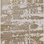 KAS - KAS Luna 7132 Escape Organic and Abstract Rug, Ivory and Gold, 3'3"x4'11" - Beautifully crafted rugs adding subtle drama to any room. The texture adds depth, the metallic highlights add luster and the tonal colors make for an easy decorating palette. Luna is machine woven of soft polyester and polypropylene in Turkey and has a pile height.