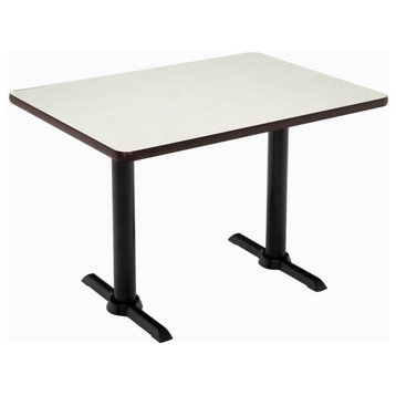 KFI Mode 30" x 48" Conference Table - Linen - Black T Base - Standard Height