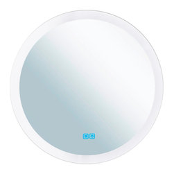 CWI Lighting - Round Matte White Led 23.62 In. Mirror From Our Armanno Collection - Bathroom Mirrors