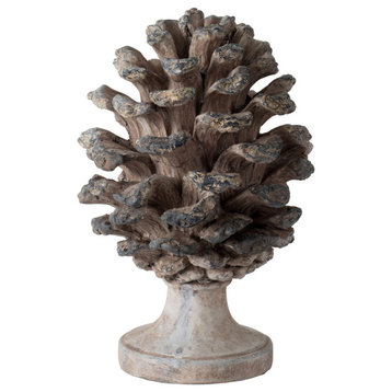 Table Decor,Pine Cone Figurine D7x10.5"