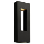 HInkley - Hinkley Atlantis Outdoor Large Wall Mount Lantern, Satin Black - Atlantis features a minimalist design for the ultimate in urban sophistication. Constructed of solid aluminum and Dark Sky compliant, Atlantis provides a chic solution to eco-conscious homeowners.