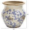 10.5" Tuscan Ceramic Blue Scroll Urn Vase