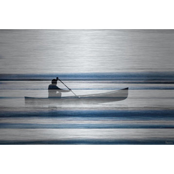 "Blue Lake Canoe" Print on Brushed Aluminum, 45"x30"