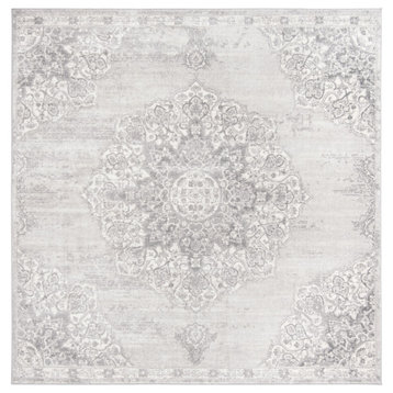 Safavieh Brentwood Collection BNT802 Rug, Grey/Ivory, 6'7" Square