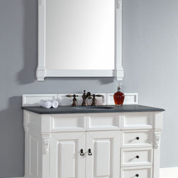 48 inch White Finish Single Traditional Bathroom Vanity Optional Countertop - Bathroom Vanities And Sink Consoles