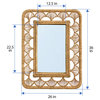 Rectangular Illuseion Decorative Seagrass Wall Mirror, 24x36