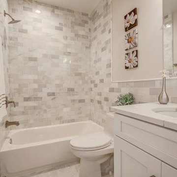 Bathroom Remodeling With Corner Tub, Standing Shower, Sink & Cabinet, Kansas