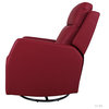 Upholstered Swivel Manual Recliner With Wingback Set of 2, Red