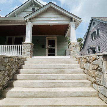 New Front Porch, Stones, Railing and New Stairs