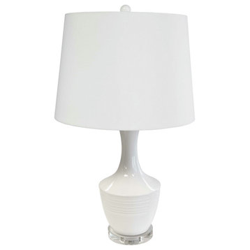 Ceramic Oversized Elegant Table Lamp, White Finish