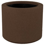 PolyStone Planters - Milan Round Outdoor Planter, Dark Brown - Give your favorite greenery a solid place to flourish with the Milan Round Planter. These Poly-Stone planters have an insulated core to assist with temperature fluctuations, allowing for better root growth. The simple clean lines of the Milan Round Planter will add style and fresh air to any space.