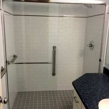 White Subway Walk-in Shower