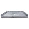 Transolid Ready to Tile 60"Lx30"W Shower Base, Dark Gray, Center Drain