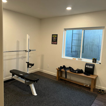 Commerce City Basement Finish with Bathroom and Workout Room