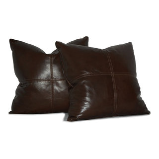 Genuine Leather Accent Pillows, Throw pillow 18X18 - SET OF 2