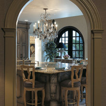 Kitchen island with stools