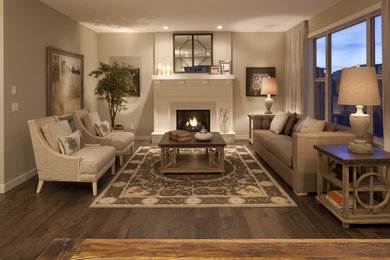 Elegant family room photo in Calgary