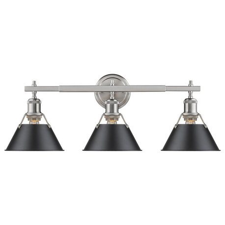 3 Light Vanity Light in Vintage style - 10 Inches high by 24.25 Inches