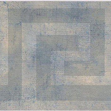 Geometrics Wallpaper Border Squares Blue Blue Gray 5.25"x15'