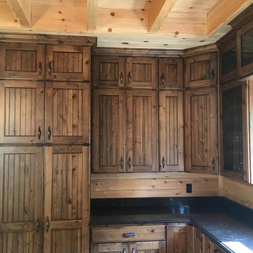 Rustic Alder (Knotty) Raised Panel Cabinets w/1/2" Scoop & Vgroove Panel