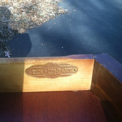 Vintage Round Leather Top End Table - Products